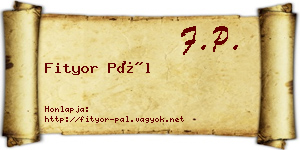 Fityor Pál névjegykártya